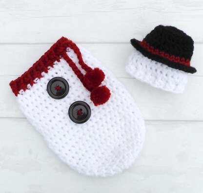 Christmas Snowman Hat and Cocoon Set