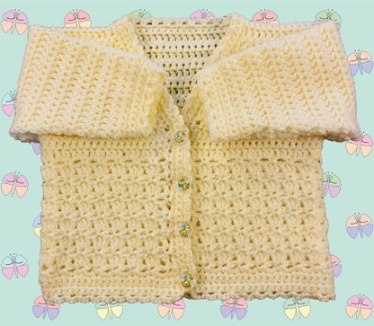 Easy Patterned Panel Cardigan for Baby