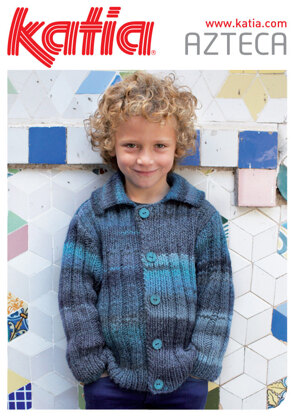 Child's Ribbed Cardigan in Katia Azteca - 1