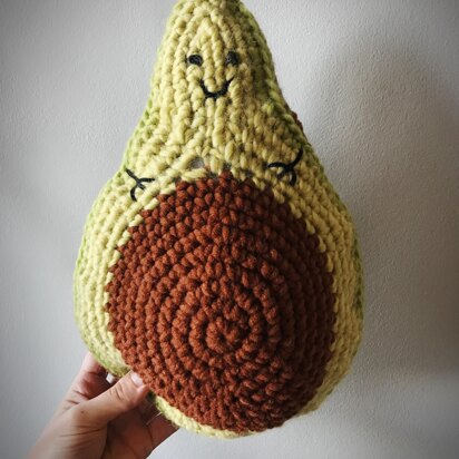 Avo-cuddle crochet avocado cushion