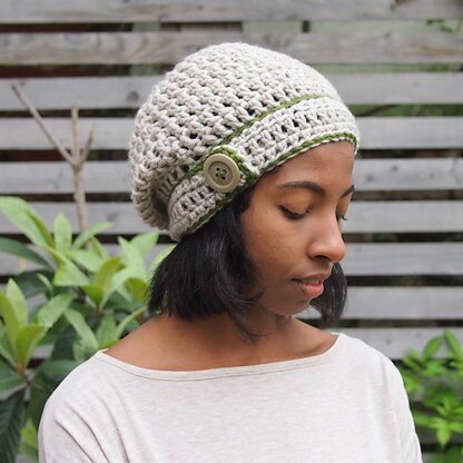 Button tab  slouchy hat