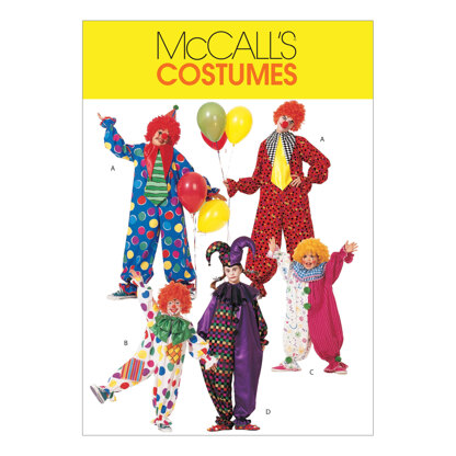 McCall's Children's/Boys'/Girls'/Misses'/Men's/Teen Boys' Clown Costumes M6142 - Sewing Pattern