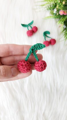 Cherry crochet pattern, crochet play food pattern