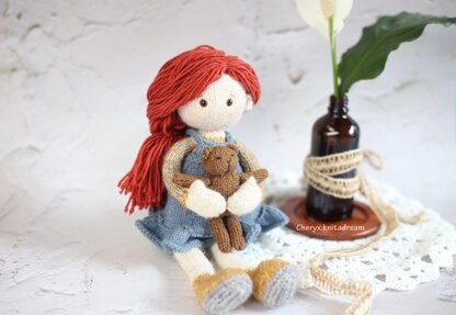 Doll Knitting Pattern - Knitted Doll Jane