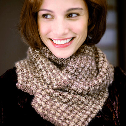 Two Color Tweed Scarf in Lion Brand Homespun - 80987AD