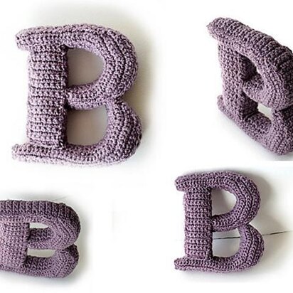 Letter B Crochet Pattern, 3D Letter Amigurumi