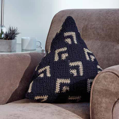 Crochet Mosaic Pillow in Caron One Pound - Downloadable PDF
