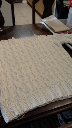 White Linen Cabled Sweater