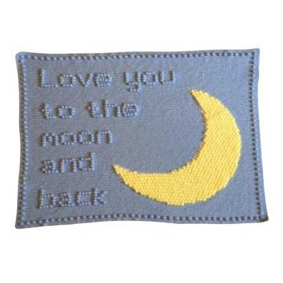 Love You to the Moon and Back Baby Blanket Intarsia Crochet