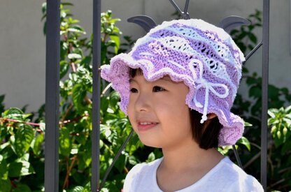 Purple Wave Cotton Sun Hat