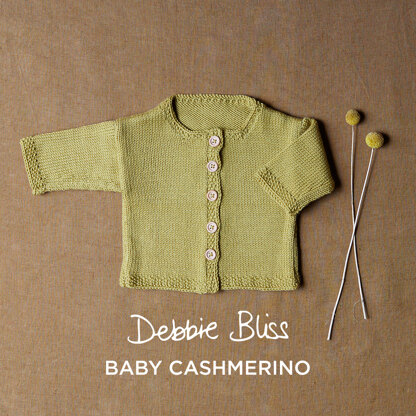 Super Simple Cardigan - Free Knitting Pattern in Debbie Bliss Baby Cashmerino - Downloadable PDF