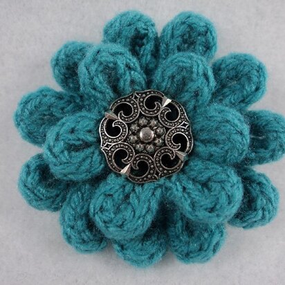 3" Flower Pin Pattern Knit & Crochet