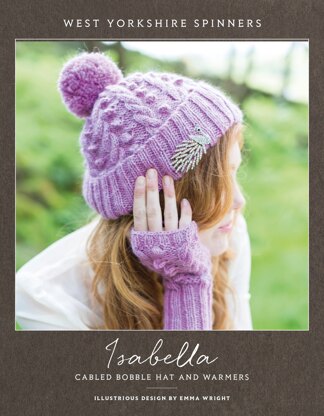 Isabella Cabled Bobble Hat and Warmers in West Yorkshire Spinners Illustrious - DBP0028 - Downloadable PDF