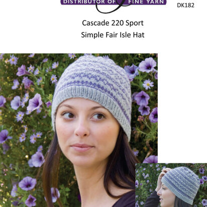 Simple Fair Isle Hat in Cascade 220 Sport - DK182