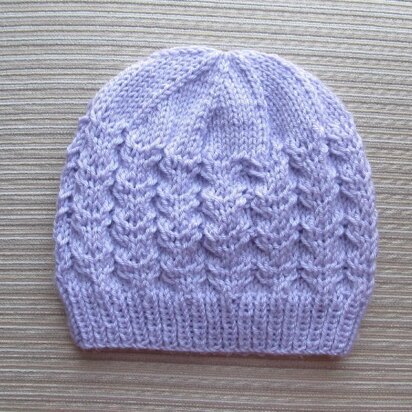 Lilac Hat with Braids in Size Adult