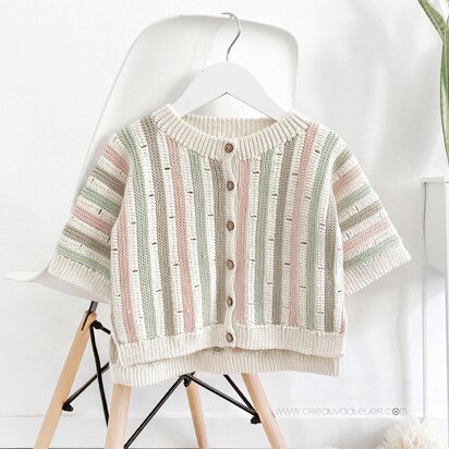 5 sizes - STRIPY Crochet Jacket