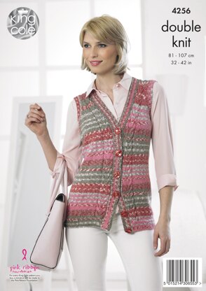 Cardigan & Waistcoat in King Cole DK - 4256 - Downloadable PDF