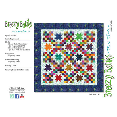 Moda Fabrics Breezy Batiks Quilt - Downloadable PDF