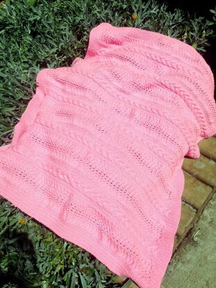 Sandi Cable & Lace Baby Blanket