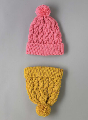 Modern Cable Hat - Free Knitting Pattern for Women in Paintbox