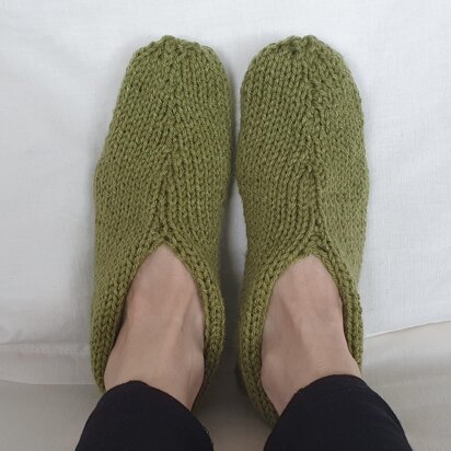 Sage - 12ply easy knit slippers