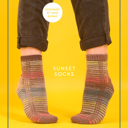 "Sunset Socks" - Free Socks Knitting Pattern in Paintbox Yarns Socks