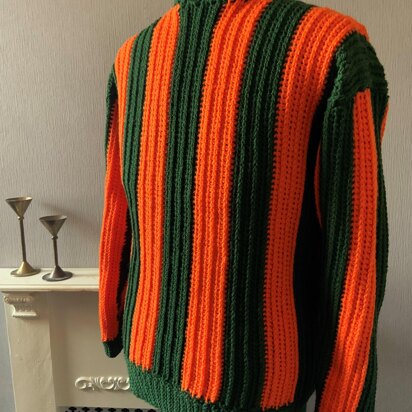 Vertical Stripe Aran Sweater