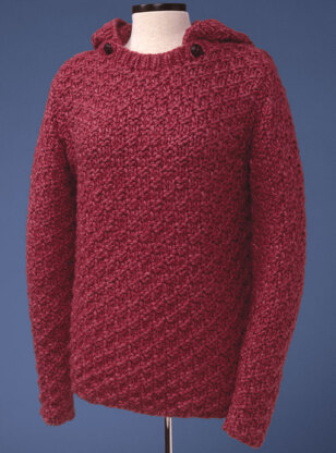 Box Stitch Pullover with Detachable Hood