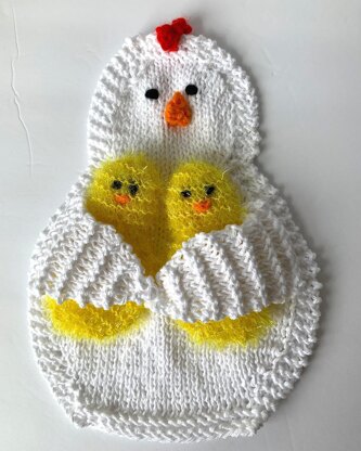 Mama Hen Dishcloth with Baby Chick Scrubbies