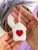 Crochet house with heart Amigurumi pattern Valentine ornament Crochet keyring charm Car hanger