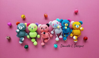 Teddy bear amigurumi keychain