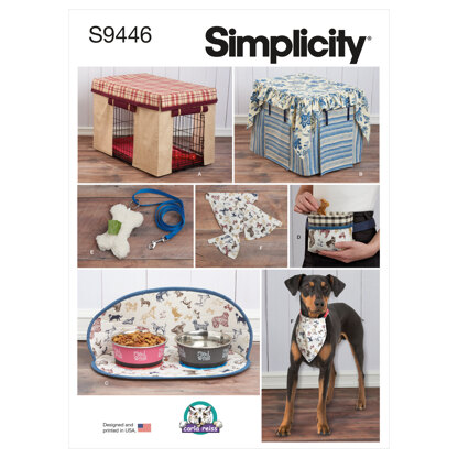 Simplicity Pet Crate Covers in Three Sizes and Accessories S9446 - Paper Pattern, Size One size