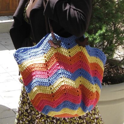 Chevron Crochet Tote Bag