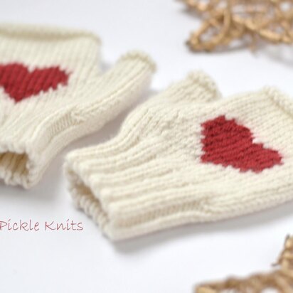 Heart Fingerless Mittens