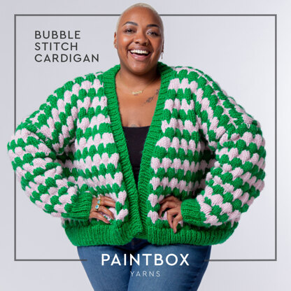 Bubble Stitch Cardigan Free Knitting Pattern For Women in Paintbox Yarns Simply Super Chunky LoveCrafts