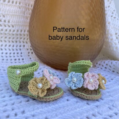 Crochet baby sandals pattern