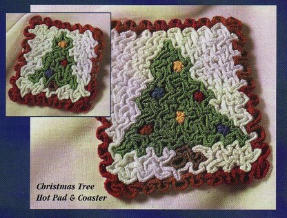 Wiggly Christmas Tree Hot Pad and Coaster