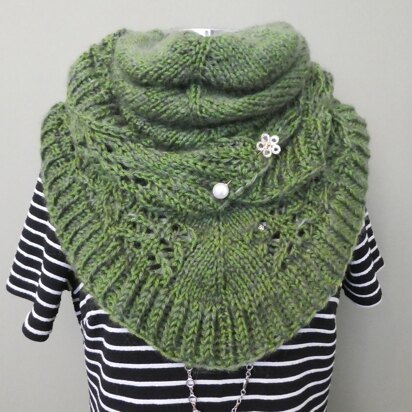 HALO Triangle Silk Lace & Brioche Shawl Wrap - knitting pattern