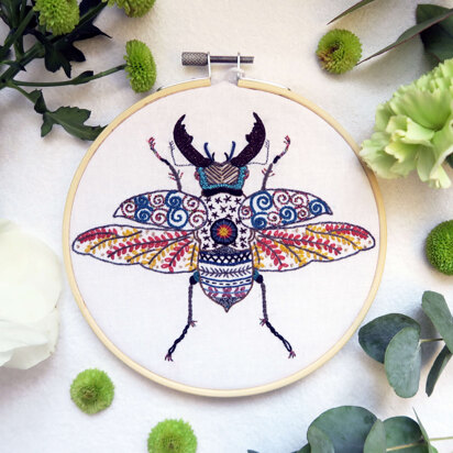 Un Chat Dans L'Aiguille Alan the Beetle Printed Embroidery Kit