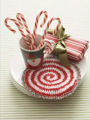 Candy Swirl Hotpad in Bernat Handicrafter Holidays - Downloadable PDF