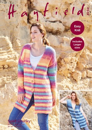 Waistcoat & Jacket in Hayfield Spirit Chunky - 8252 - Downloadable PDF