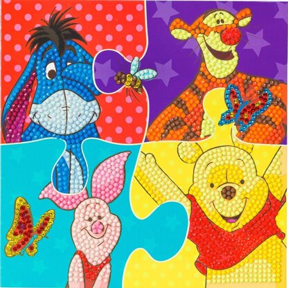 Crystal Art Winnie The Pooh Puzzle, 18x18cm Card Diamond Painting Kit