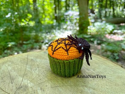 Halloween cupcake with spider