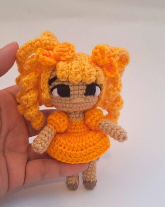 Orange Rainbow Crochet Doll Pattern 3 Levels in 1