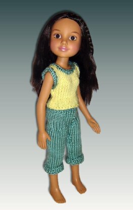 Capri Pants and Sleeveless Shirt for BFC Ink. dolls, 18 inch slim doll