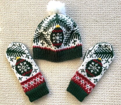 Merry Christmas Hat and Mittens