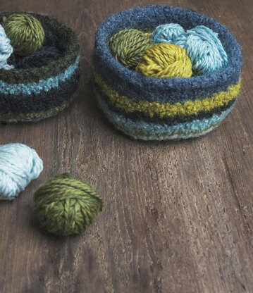 Fairmount Felted Bowls in Blue Sky Fibers Woolstok Bundle - 202005 - Downloadable PDF