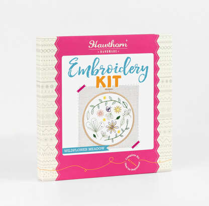 Hawthorn Handmade Wildflower Meadow Contemporary Embroidery Kit - 16cm