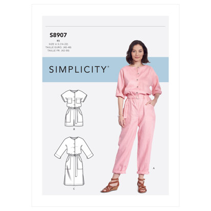 Simplicity Misses' Jumpsuit, Romper, Dresses & Belt S8907 - Sewing Pattern