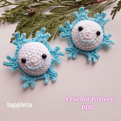 Snowflake ornament crochet pattern, Amigurumi snowflake, Christmas crochet ornament snowflake pattern, Winter home decoration crochet